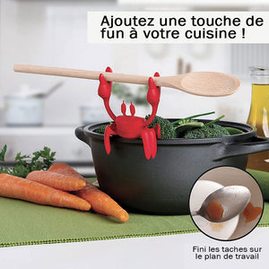 Porte-cuillère en silicone en forme de crabe