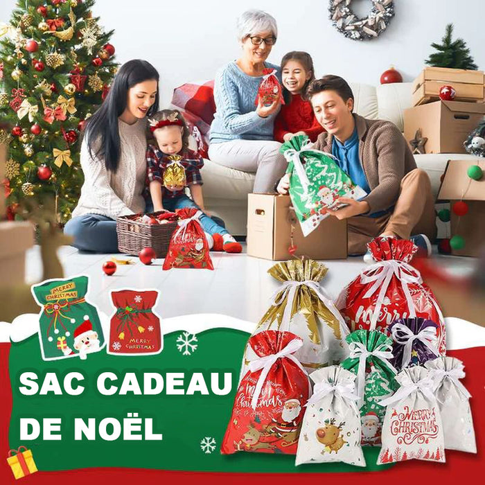 🎅🎁 Sac cadeau de Noël avec cordon de serrage