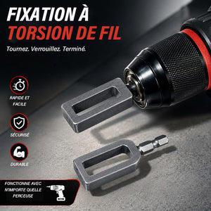 Outil de torsion de fils en acier pour perceuse — Accessoire de torsion à serrage rapide et coupe automatique