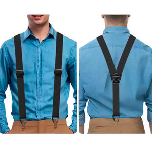 Bretelles pour hommes en Y (dos croisé) avec attaches à crochet