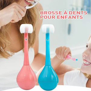 Brosse à dents 3D à trois faces pour enfants