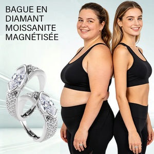 Bague en diamant moissanite magnétisée