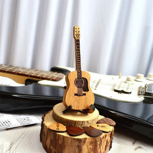 Boîte à médiators en bois pour guitare acoustique