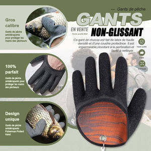 Gants de pêche antidérapants, protection des mains pour attraper du poisson