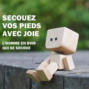 Charmante petite figurine en bois qui se balance avec 12 expressions magnétiques
