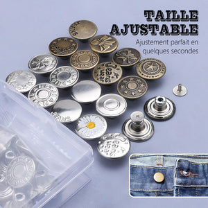 Ensemble de boutons de jean amovibles sans couture