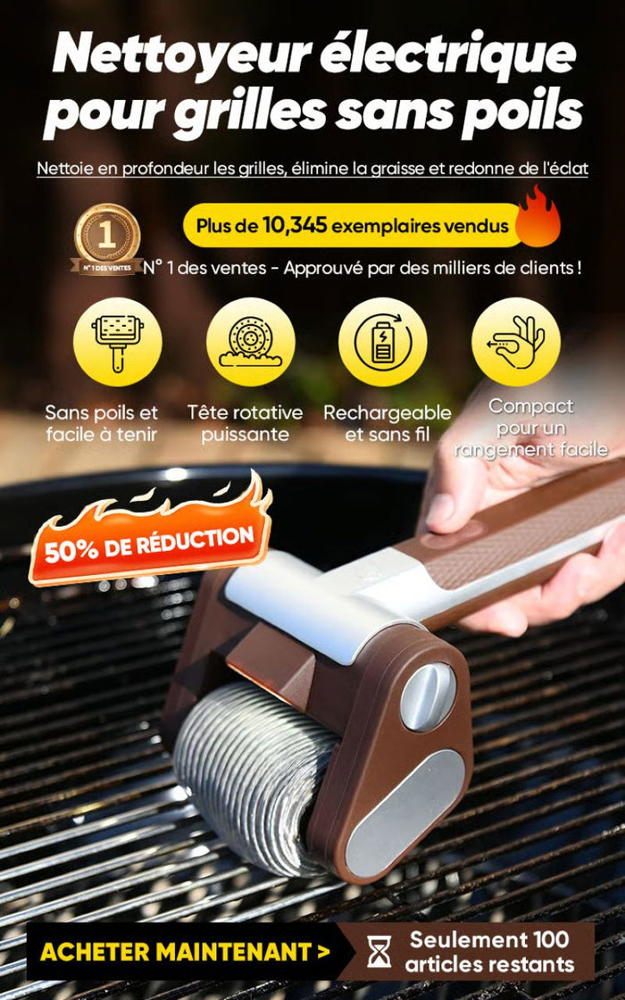 Brosse de nettoyage pour gril en acier inoxydable