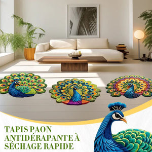 🏠Nouveau produit 2025🦚 Tapis paon antidérapant à séchage rapide