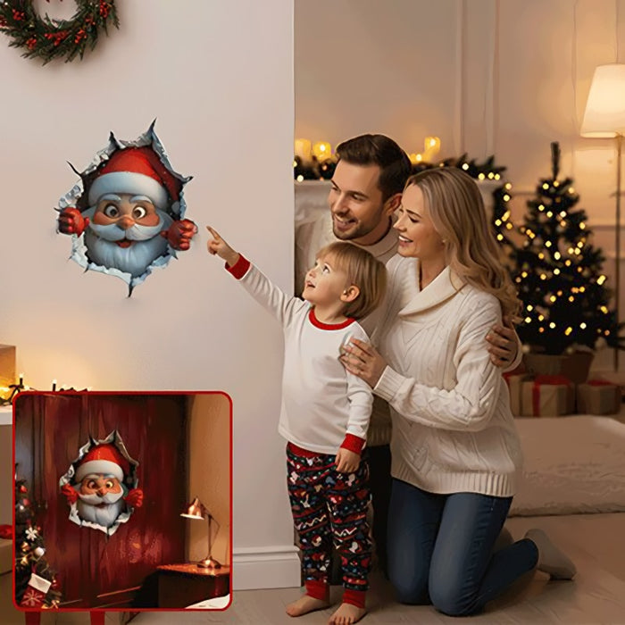 3D Cute Santa Claus Wall Stickers