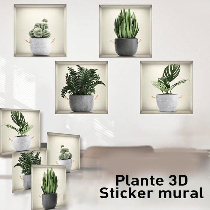 Sticker mural autocollant 3D Plante