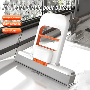 🧼Mini balai à franges pliable pour bureau – Balai à franges pour nettoyage humide et sec