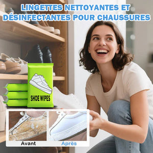 Lingettes nettoyantes pour chaussures à nettoyage rapide