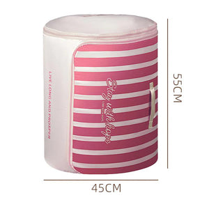 Sac de rangement cylindrique enroulable pour couette avec fermeture éclair