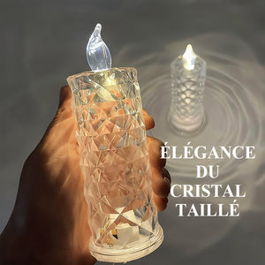 ✨ Bougeoir en cristal rose - Charme romantique