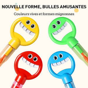 Baguette à bulles mignonne avec visage souriant à 32 trous