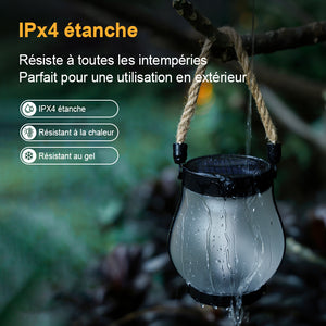 Lampe solaire d'extérieur en corde de chanvre