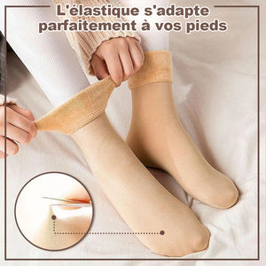 Chaussettes neige femme velours épais