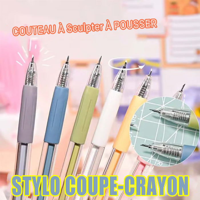 Couteau et stylo pratiques pour étudiants, motif dessin animé