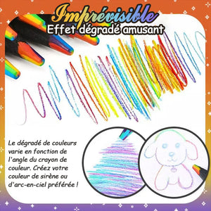 Crayons de couleur dégradés arc-en-ciel amusants