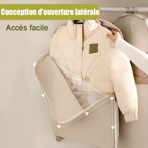 👕Sac à vêtements suspendu peu encombrant avec fermeture éclair auto-compressante