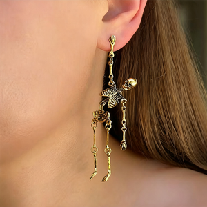 🔥Boucles d'oreilles squelette en or