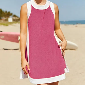 Ensemble deux pièces en coton sans manches pour femme