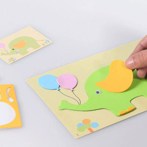 Autocollants tridimensionnels d'animaux faits à la main pour enfants, DIY bricolage