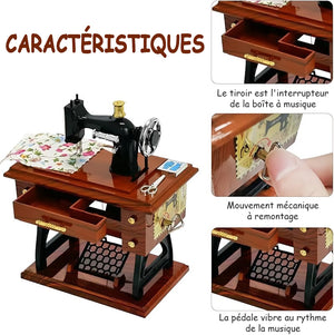 Boîte à musique au design de machine à coudre vintage🎶