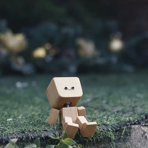 Charmante petite figurine en bois qui se balance avec 12 expressions magnétiques