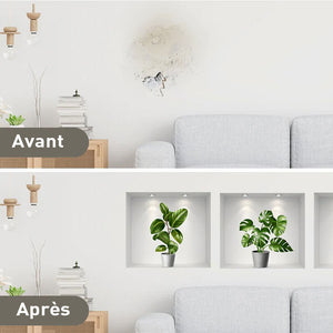 Sticker mural autocollant 3D Plante