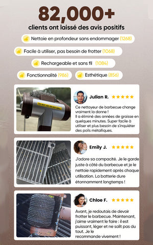 Brosse de nettoyage pour gril en acier inoxydable