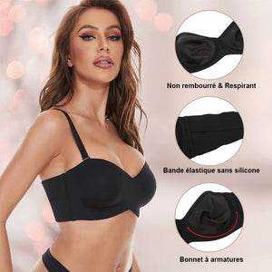 Soutien-gorge bandeau multi-ports antidérapant à maintien intégral