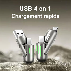 🔥Câble de charge USB 4 en 1 MAX 240 W Charge rapide🔥