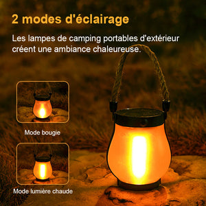 Lampe solaire d'extérieur en corde de chanvre