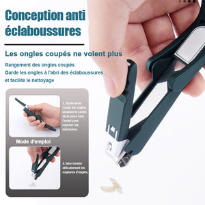 Coupe-ongles anti-éclaboussures avec loupe