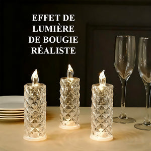 ✨ Bougeoir en cristal rose - Charme romantique