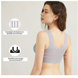 Soutien-gorge boucle devant respirant avec dentelle