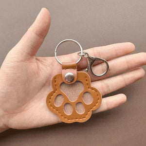🐾Porte-clés en cuir en forme de patte d'animal