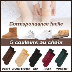 Chaussettes neige femme velours épais