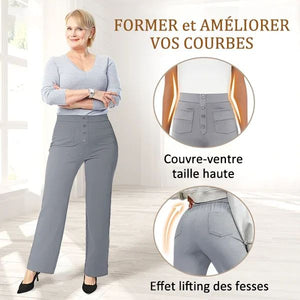 Pantalon haute stretch multipoches