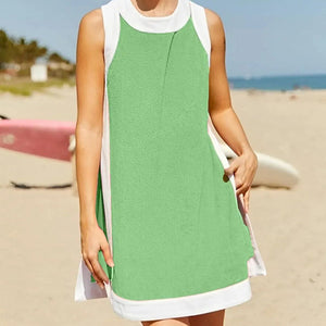 Ensemble deux pièces en coton sans manches pour femme