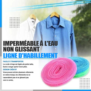 Corde à linge portable pour l'extérieur et la maison