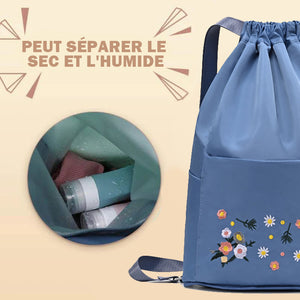 Sac de yoga simple brodé avec cordon de serrage