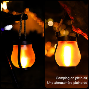 Lampe solaire d'extérieur en corde de chanvre