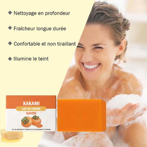 Savon de bain au lait de chèvre kaki(achetez-en 1, obtenez-en 1 gratuitement)