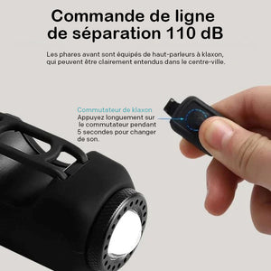 Éclairage et klaxon de vélo 2 en 1