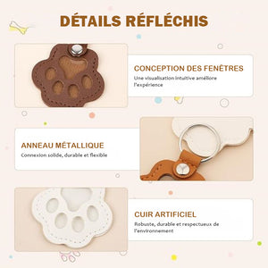 🐾Porte-clés en cuir en forme de patte d'animal