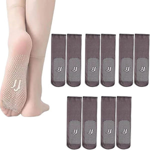 Chaussettes antidérapantes en soie cristalline invisibles pour femmes