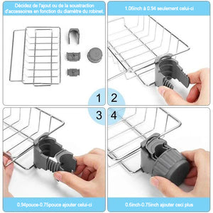 Panier de rangement pour robinet en acier inoxydable