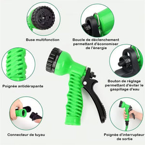 💦Tuyau magique avec 7 fonctions de pistolet pulvérisateur